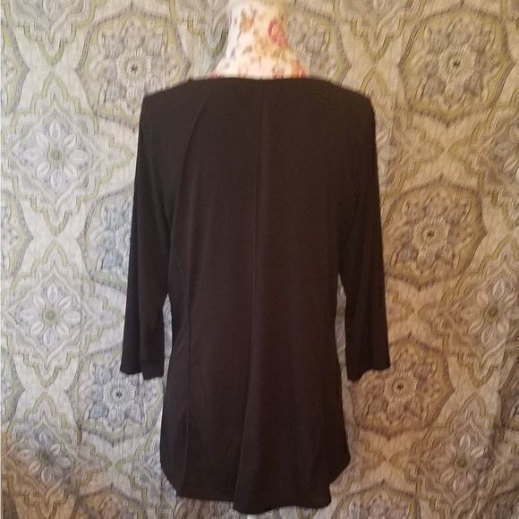 3 for $18 NY Collection Black‎ Top Size L - Picture 2 of 5